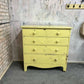 Vintage Early 20thC Rustic Painted Chest of 2 Over 3 Drawers Great Patina