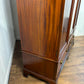 Edwardian Mahogany Inlaid Wardrobe / Armoire with Mirror & Drawers