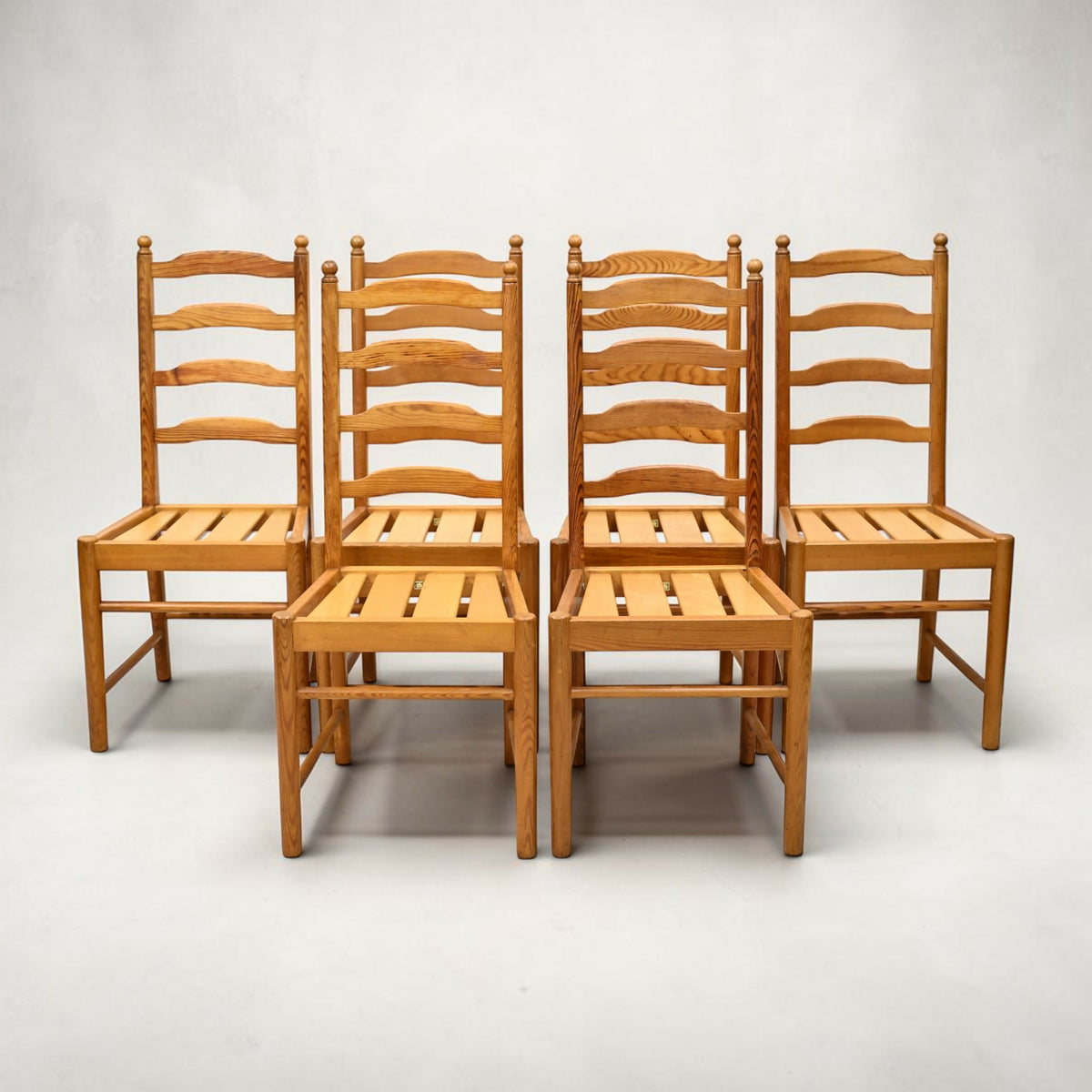 6 Ercol Pine Dining Chairs Model 641 Ladderback Vintage Retro FREE UK Delivery*