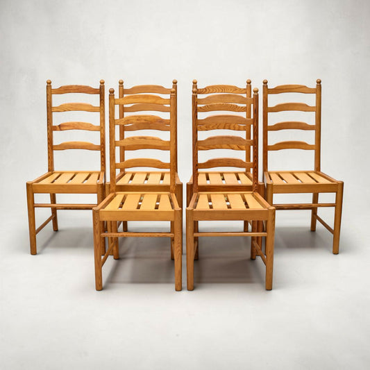 6 Ercol Pine Dining Chairs Model 641 Ladderback Vintage Retro FREE UK Delivery*