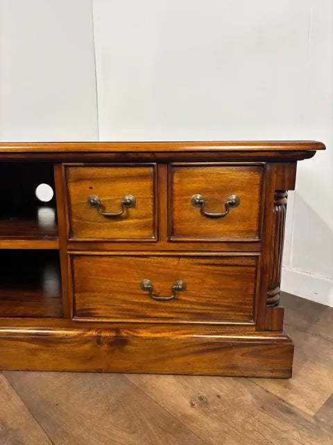 Contemporary Mahogany Flat TV Stand / Media Unit