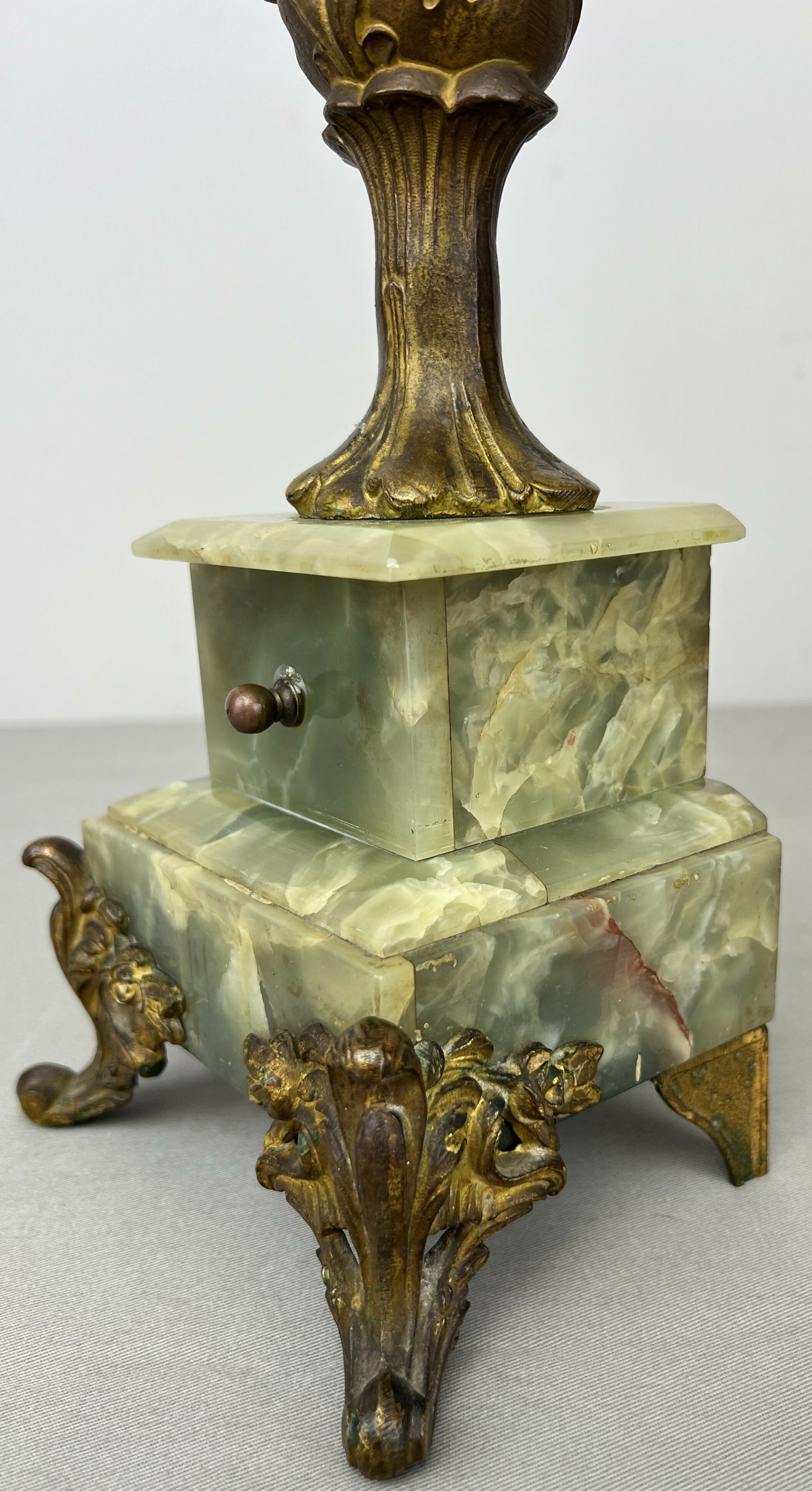 Candelabra Antique French Style Brass Marble Five Arm Candle Holder LOT 6488
