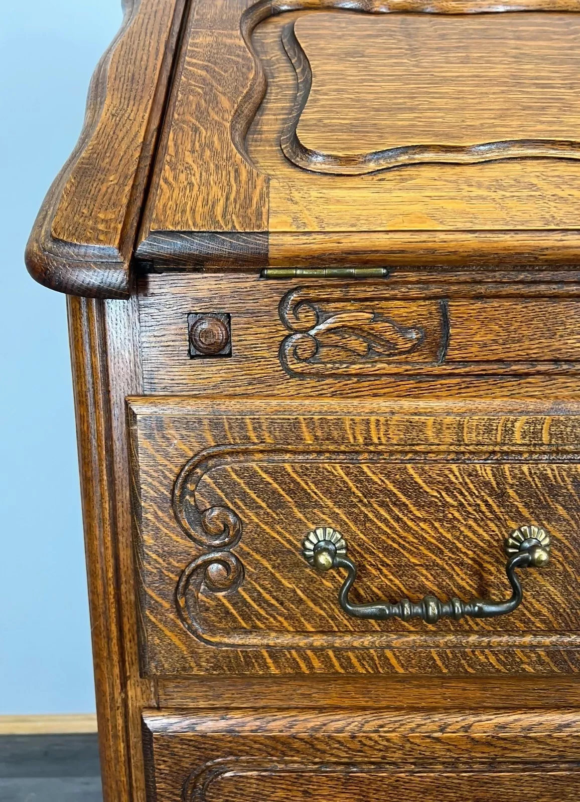 Secretaire Writing Desk Antique French Style Bureau Drop Front Cabinet LOT 3523