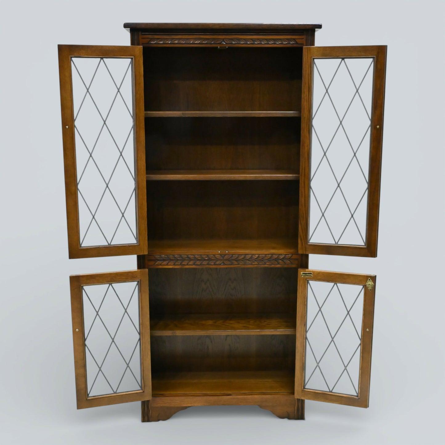 Old Charm Tall Bookcase Display Cabinet 4 Shelves Light Oak FREE UK Delivery*