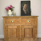 Vintage Pine Cupboard Sideboard | Housekeeper Cupboard | Kitchen Storage Cabinet | Hall Console | Rustic Sideboard