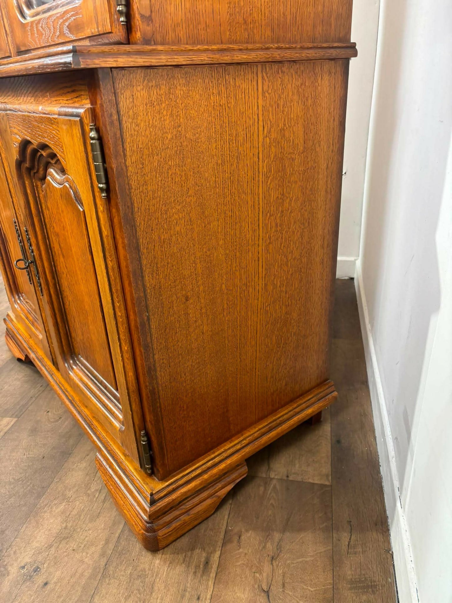 Modern Reproduction Glazed Oak Bookcase