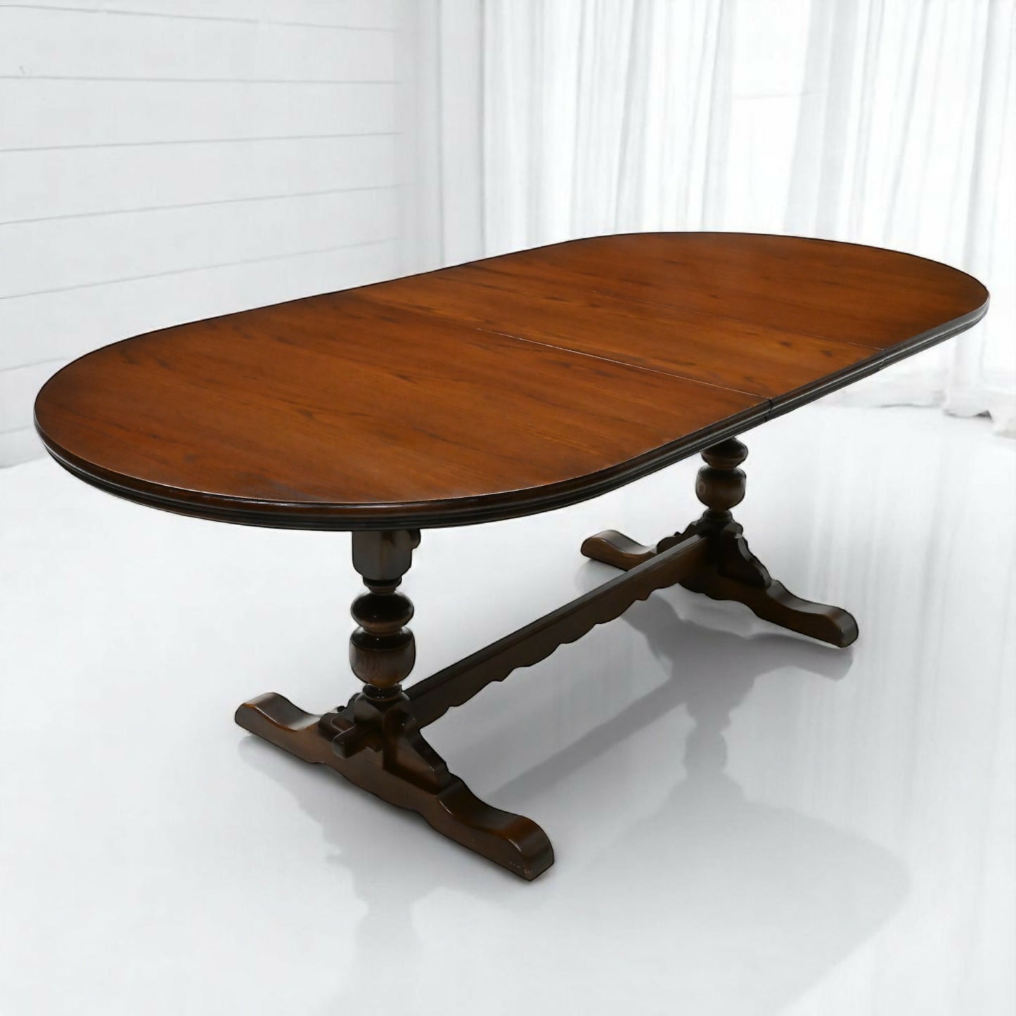 Old Charm Dining Table Tudor Brown Finish Extended Seats 6/8 FREE Delivery*. SBR10326/1404E