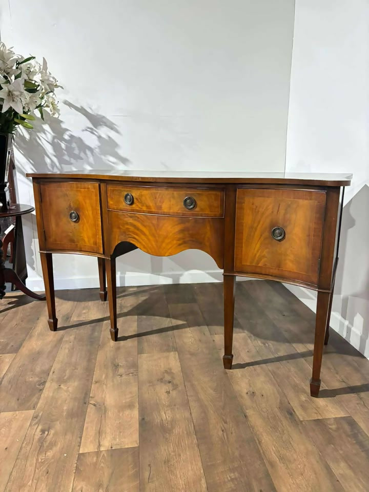 Reproduction Georgian Style Serpentine Mahogany Sideboard by G.T. Rachstraw