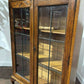 Vintage Oak Two Door Bookcase– Leaded Glass Doors