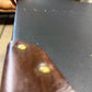 Black Leather Brown Trimmed Handmade Luxury Bedroom End Tables
