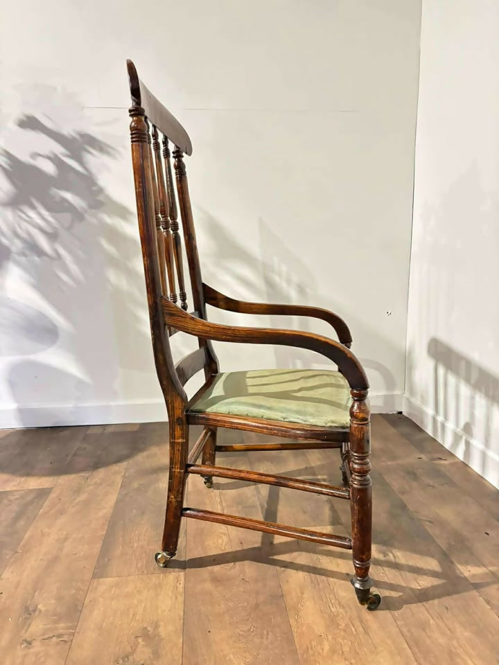 Edwardian Beech Armchair With Faux Rosewood Finish