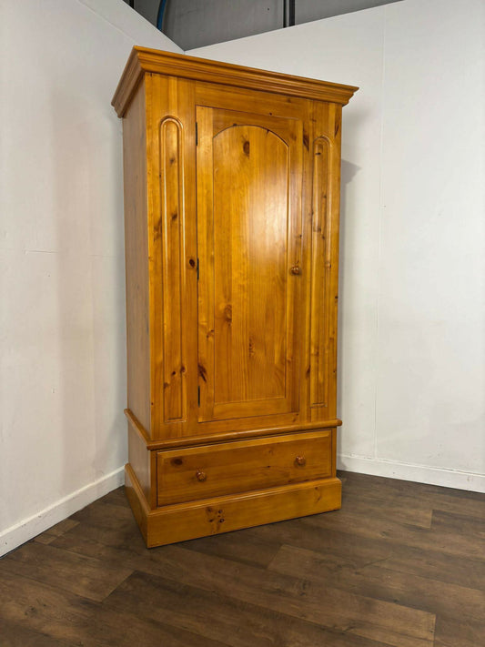Modern Solid Pine Single Wardrobe