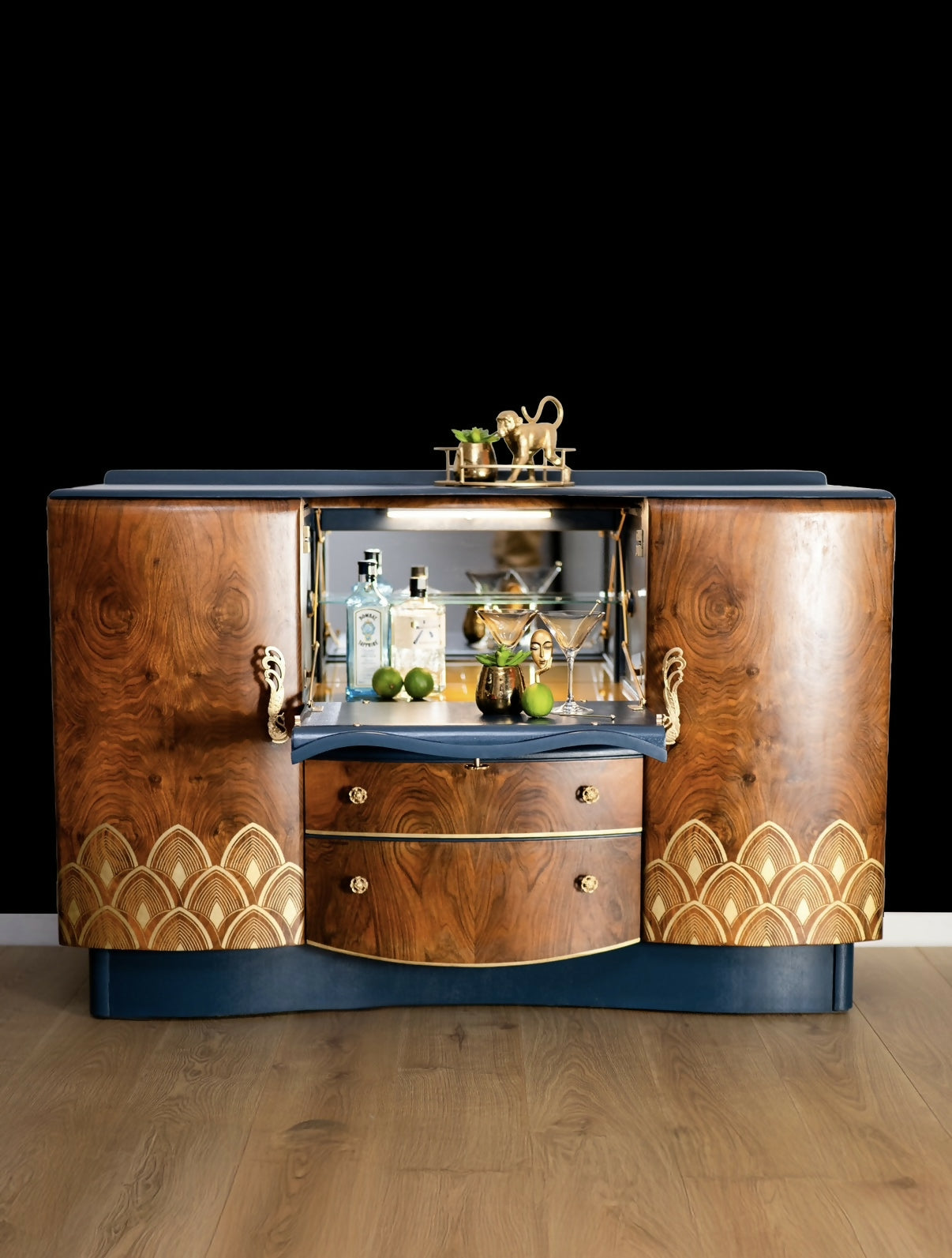 Beautility Art Deco Style Cocktail Cabinet/ Drinks Cabinet