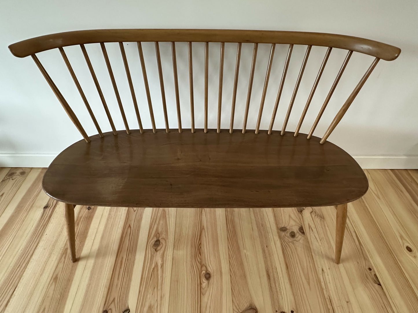 Vintage Ercol Love Seat Model 450 Ercol Natural Finish Elm