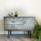 Mid Century Hand Painted Cabinet, Bronze Earthy Tones