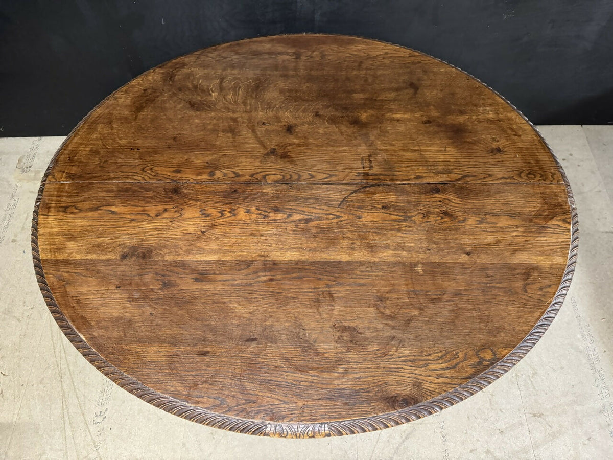 French Carved Oak Hunting Table
