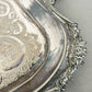 Serving Tray Vintage Metal Ornate Engraved Twin Handle English Tray LOT 6444