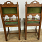 Pair of Chairs Antique French Style Oak Floral Upholstered Chairs LOT 6515