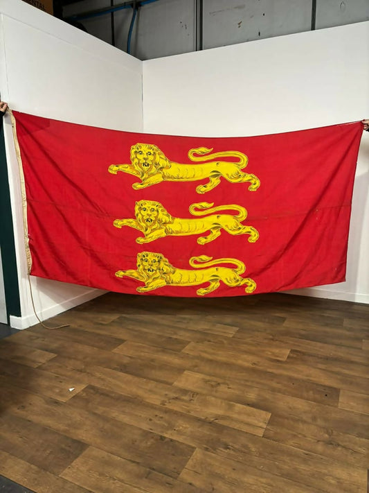 Large Vintage Royal Standard Flag, Three Lions Banner