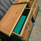 Pair of matching bedside drawers cabinets green gold