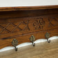 Coat Rack Vintage French Oak Wall Mounted 6 Hooks Carved Rack Hanger LOT 6208
