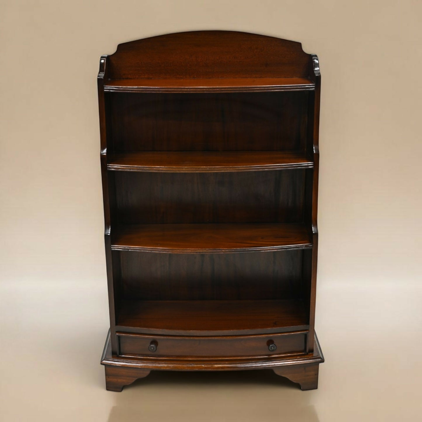 Mahogany Waterfall Bookcase 1 Drawer 4 Shelves Vintage Repro FREE UK Delivery*