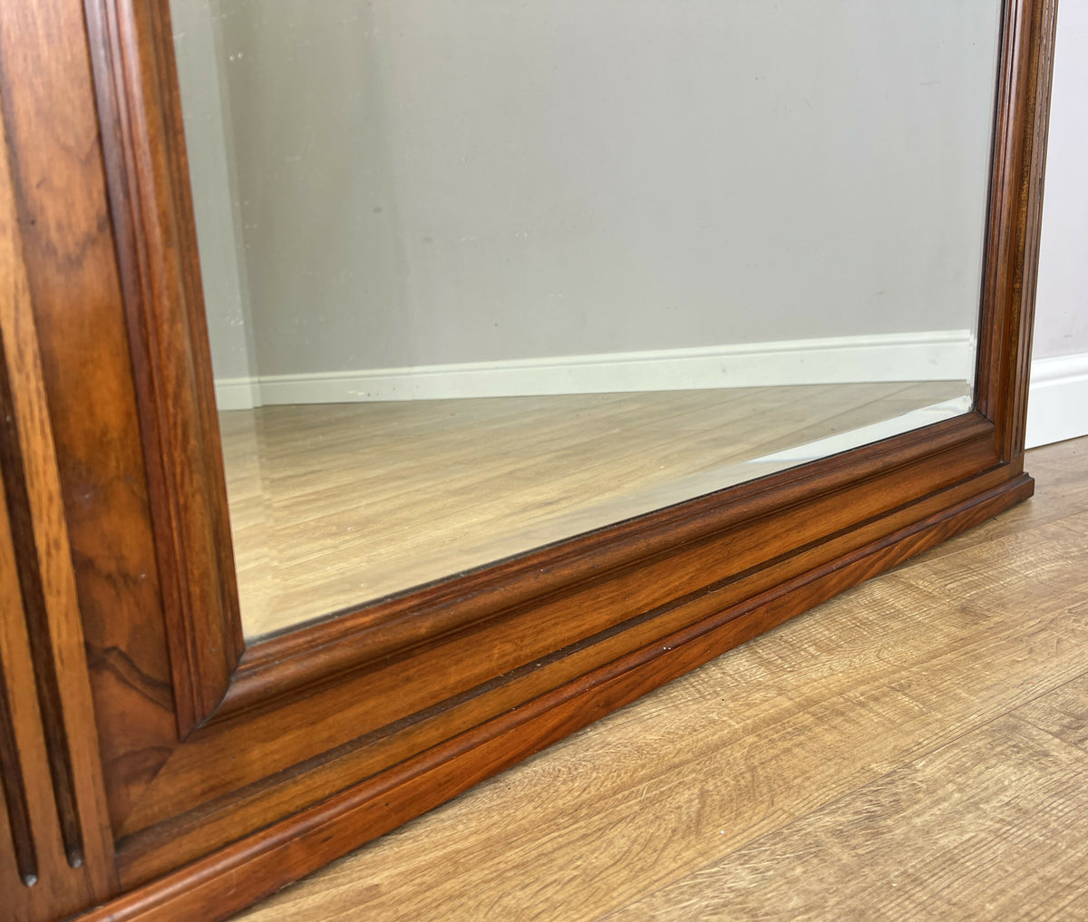 Mirror Antique French Style Walnut Large Bevelled Glass Wall Mirror LOT 6529