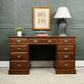 Large Antique Oak Pedestal Desk - Solid Oak