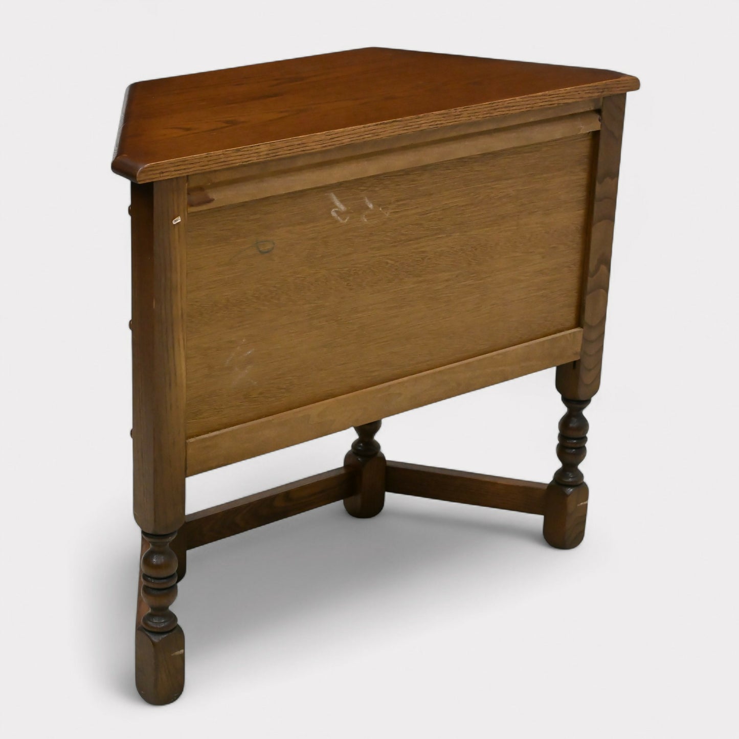 Old Charm Canted Table With Cupboard Finished In Tudor Brown* FREE UK Delivery. SBR10844/1908E