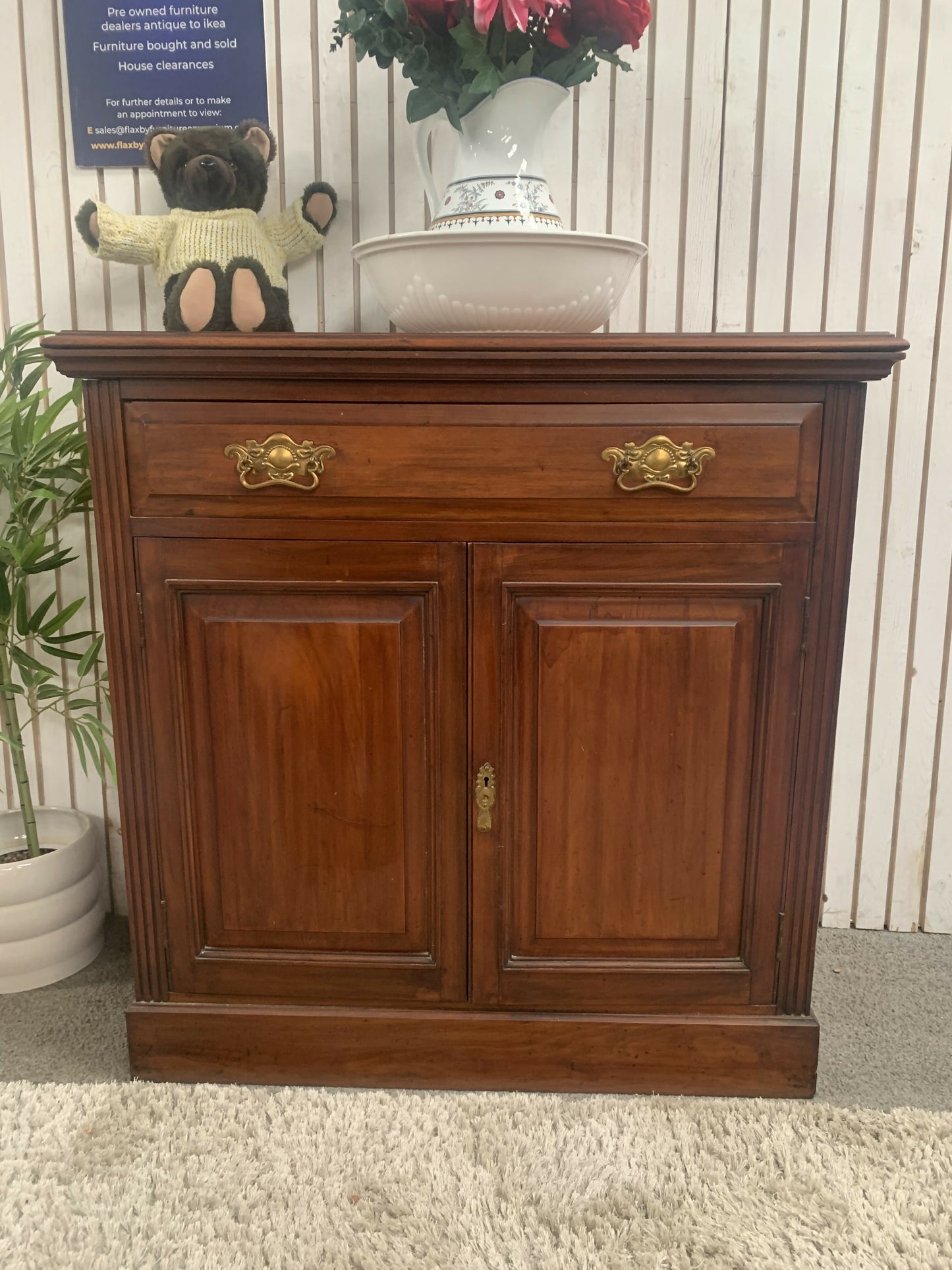 Antique Leeds Co-op Mahogany Flip-Top Server / Sideboard - "Our Own Make"