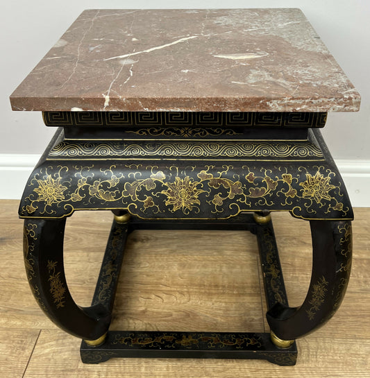 Plant Stand Vintage Chinese Marble Top Side Table Decorative Stand LOT 6288