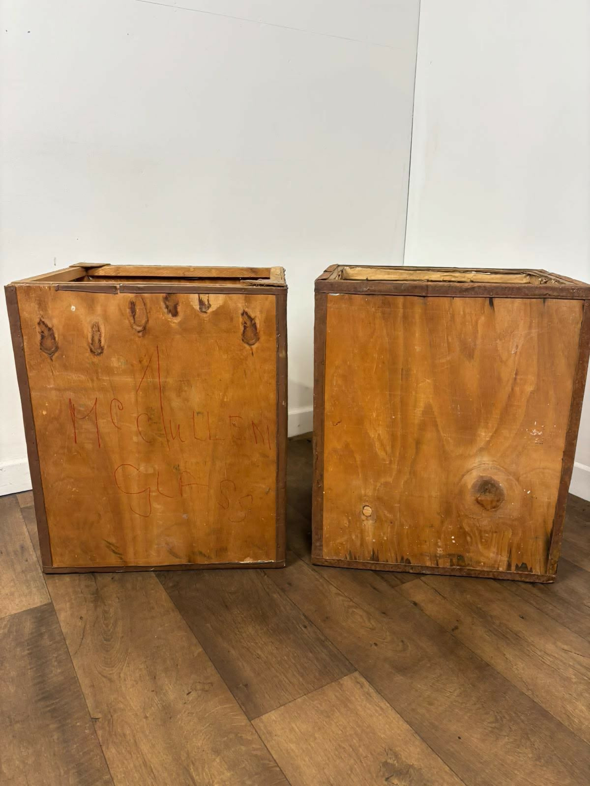 Pair of Vintage Kenyan Tea Export Crates / Wooden Boxes