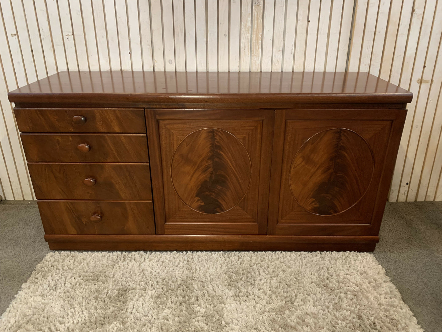 Nathan Furniture Vintage Sideboard Mid Century Wooden Cabinet Drawers Cupboard