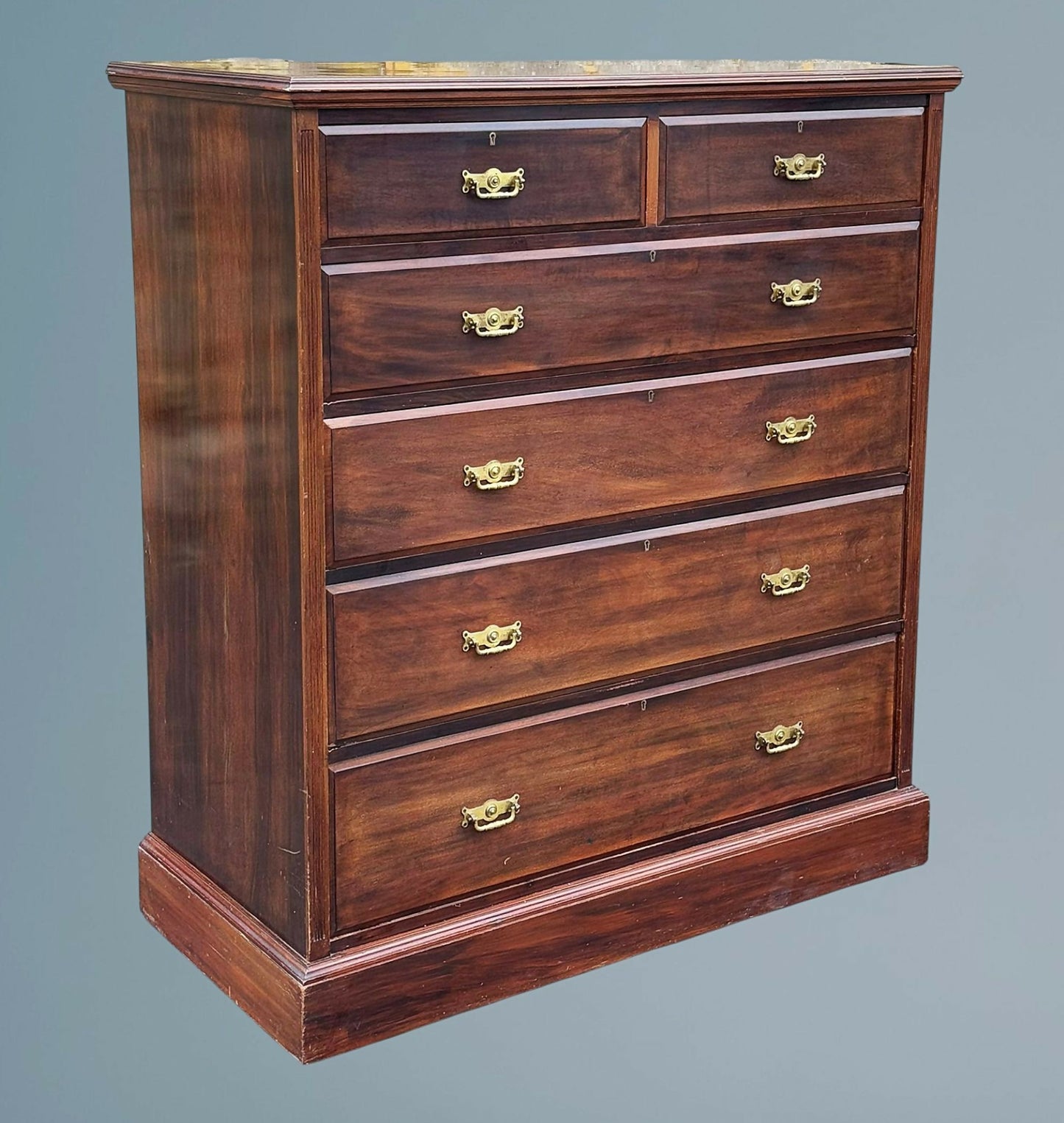 Large Edwardian Walnut Chest of Drawers