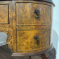 Vintage Walnut Veneered Kidney Shaped Dressing Table with Triptych Mirrorsv