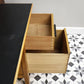 Vintage Oak Faced Mid Century Twin Pedestal Desk with Black Leatherette Top