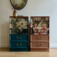 Pair of G - Plan Chest of Drawers - Hand- Painted Botanical Mural