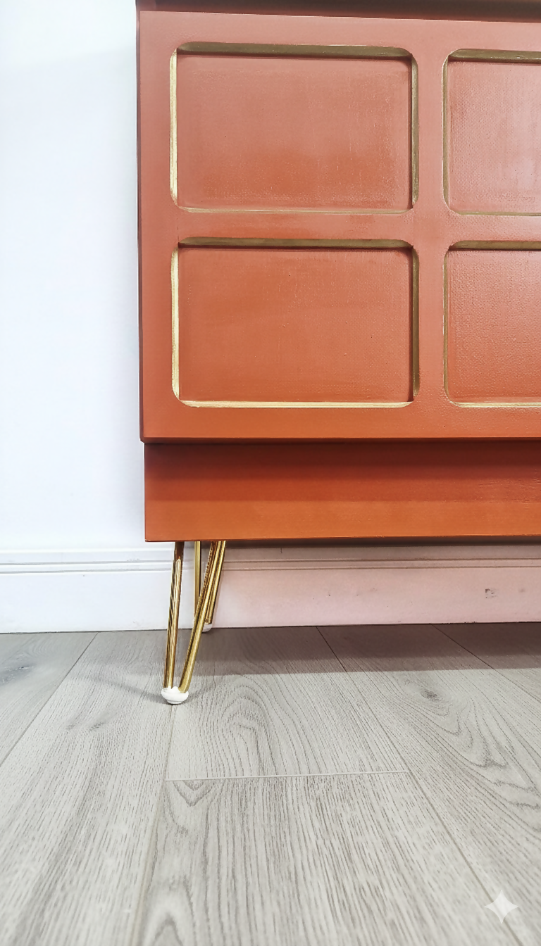 Midcentury modern nathan sideboard, orange cabinet, cocktail cabinet, media unit, retro cabinet, teak furniture, mcm