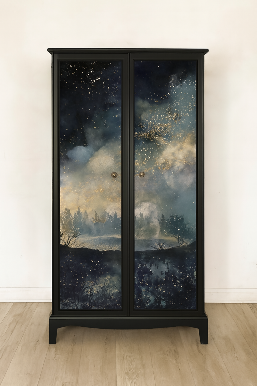 Mid CenturyWardrobe – Upcycled Stag Armoire Statement Bedroom Furniture. Custom Commission Piece