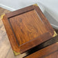 Pair of Campaign Style Hardwood Bedside Chests
