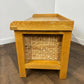 Modern Oak Storage Bench With Two Wicker Drawers