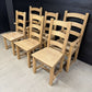 Set 6 Bleached Oak Farmhouse Dining Chairs