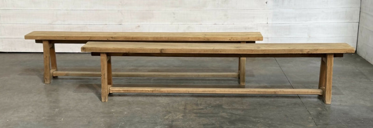 Pair French Oak Dining Benches