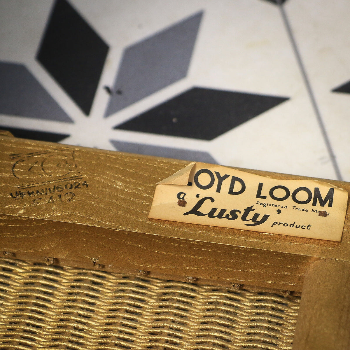 Lloyd Loom Lusty Woven Chair 1950s with Rare Sprung Seat