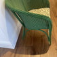 Green painted Lloyd loom 1961 chair with matching fabric