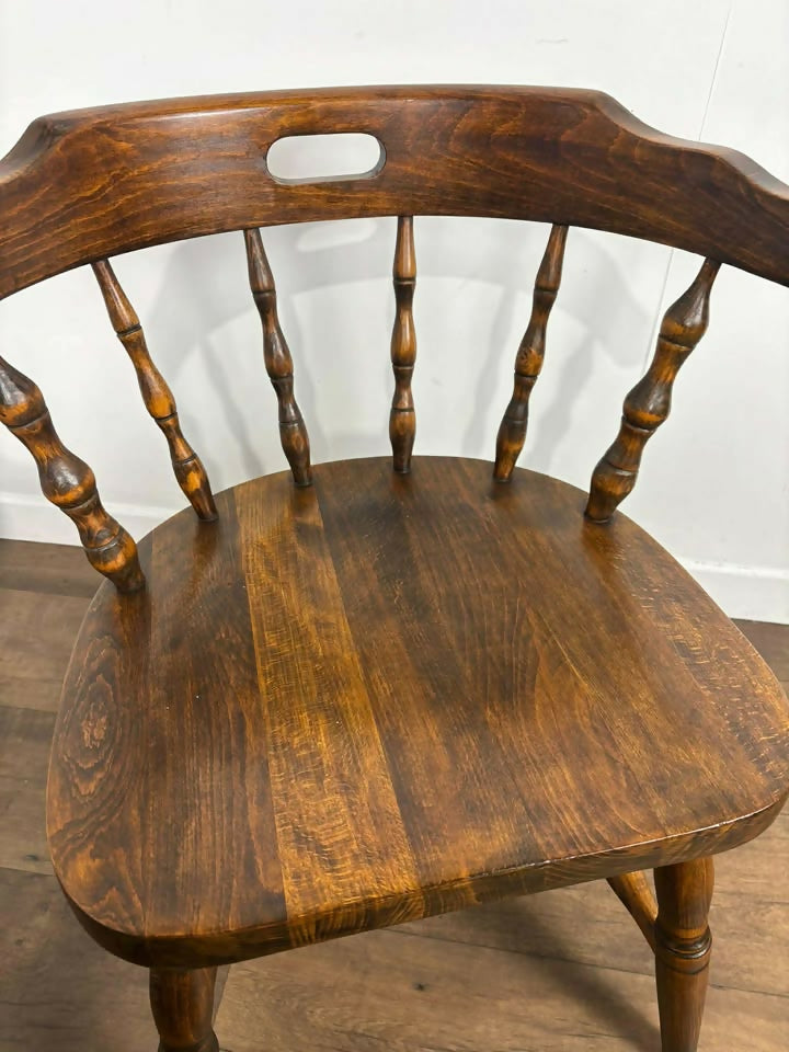 Pair of Oak Tub Style Spindle Back Chairs