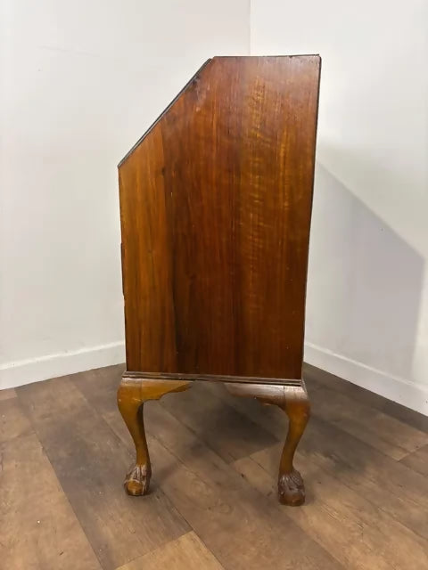 Vintage Walnut Veneered Bureau with Ball & Claw Feet