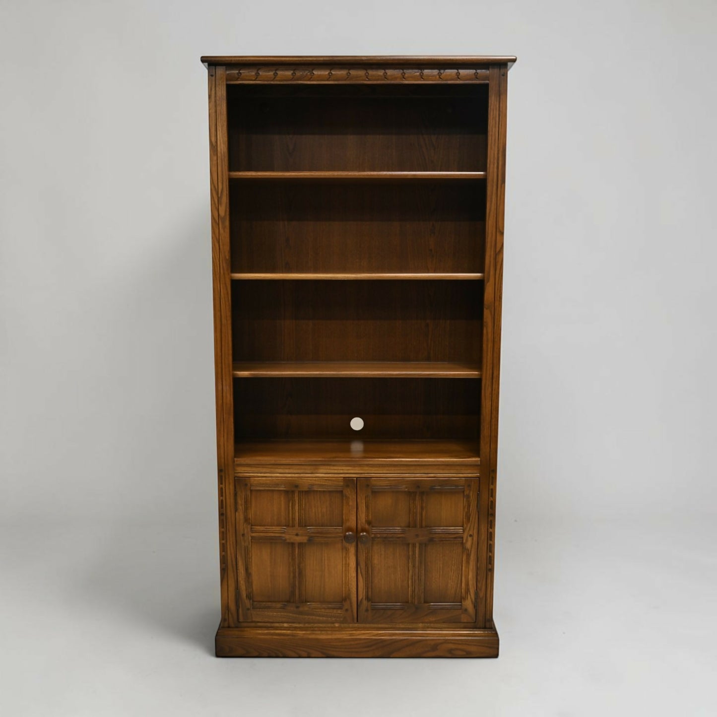 Ercol Wide Tall Bookcase Display Cupboards Golden Dawn Finish FREE* UK Delivery