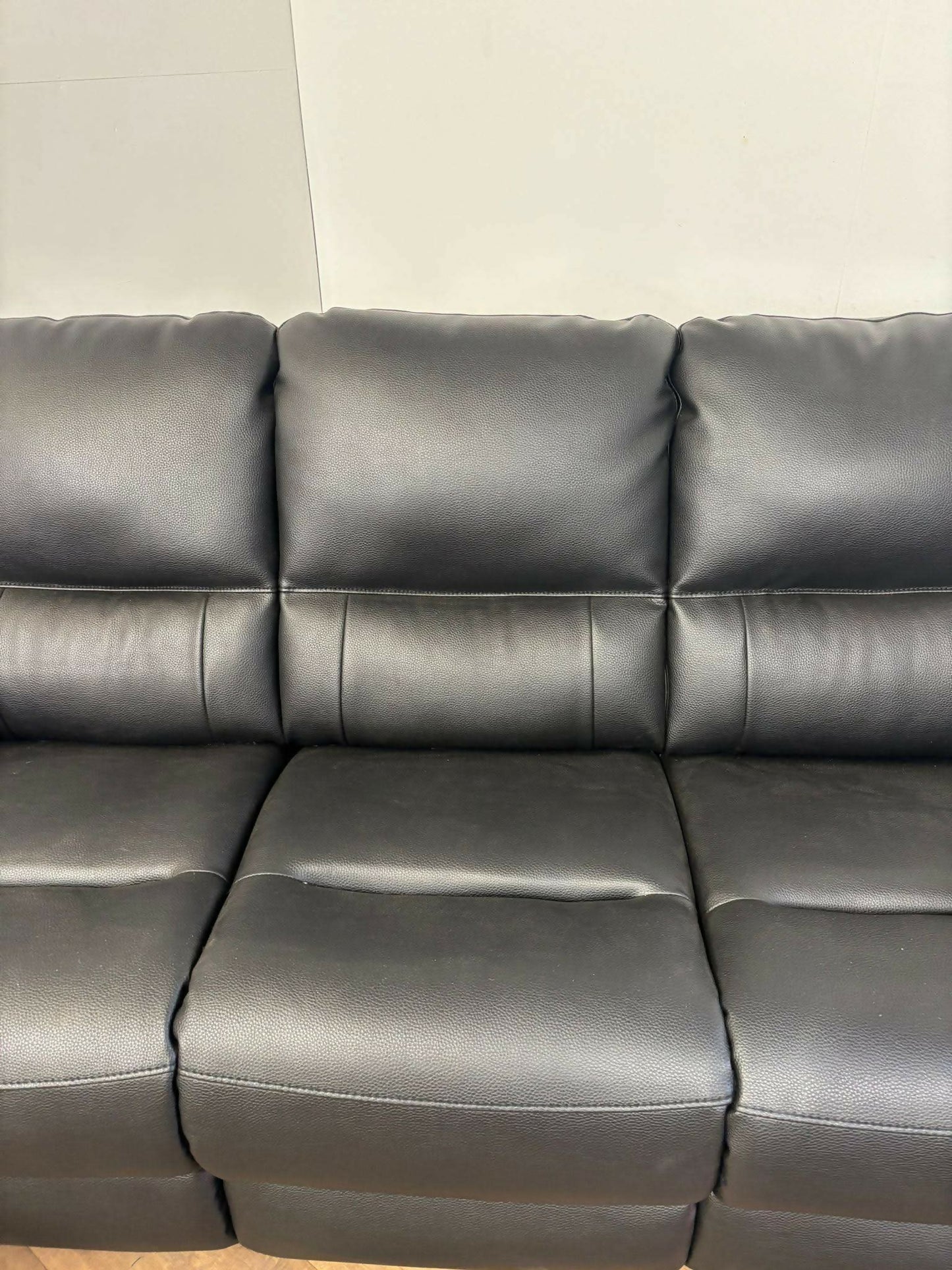 Albion Static Faux Leather Three Seater Sofa