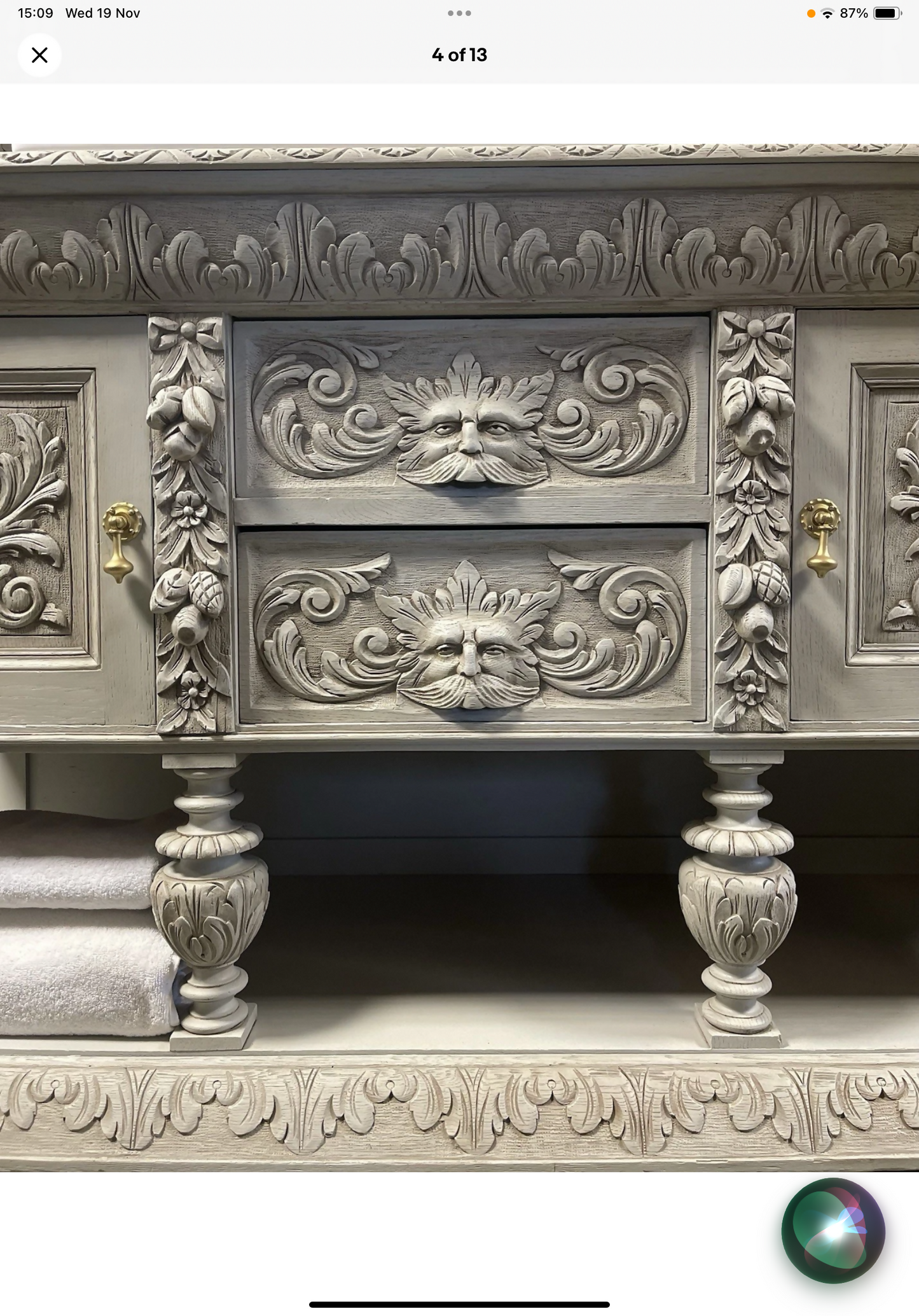 Victorian highly ornately carved Green Man Dresser